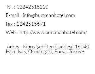 Burman Otel iletiim bilgileri